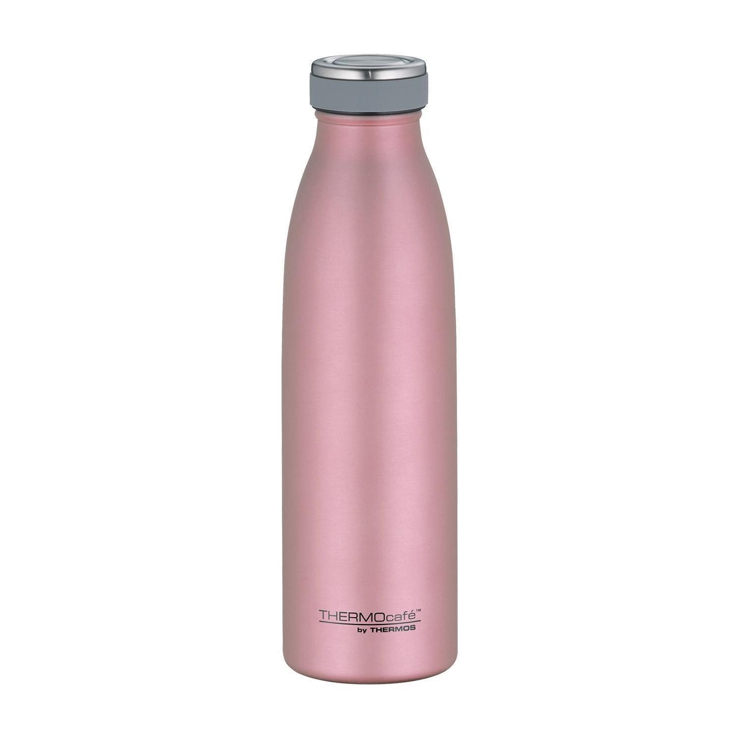 THERMOS Isolierflasche THERMOCAFE, 500 ml, Rosegoldfarben matt, Edelstahl, Auslaufsicher, 24 Stunden kalt, 12 Stunden warm