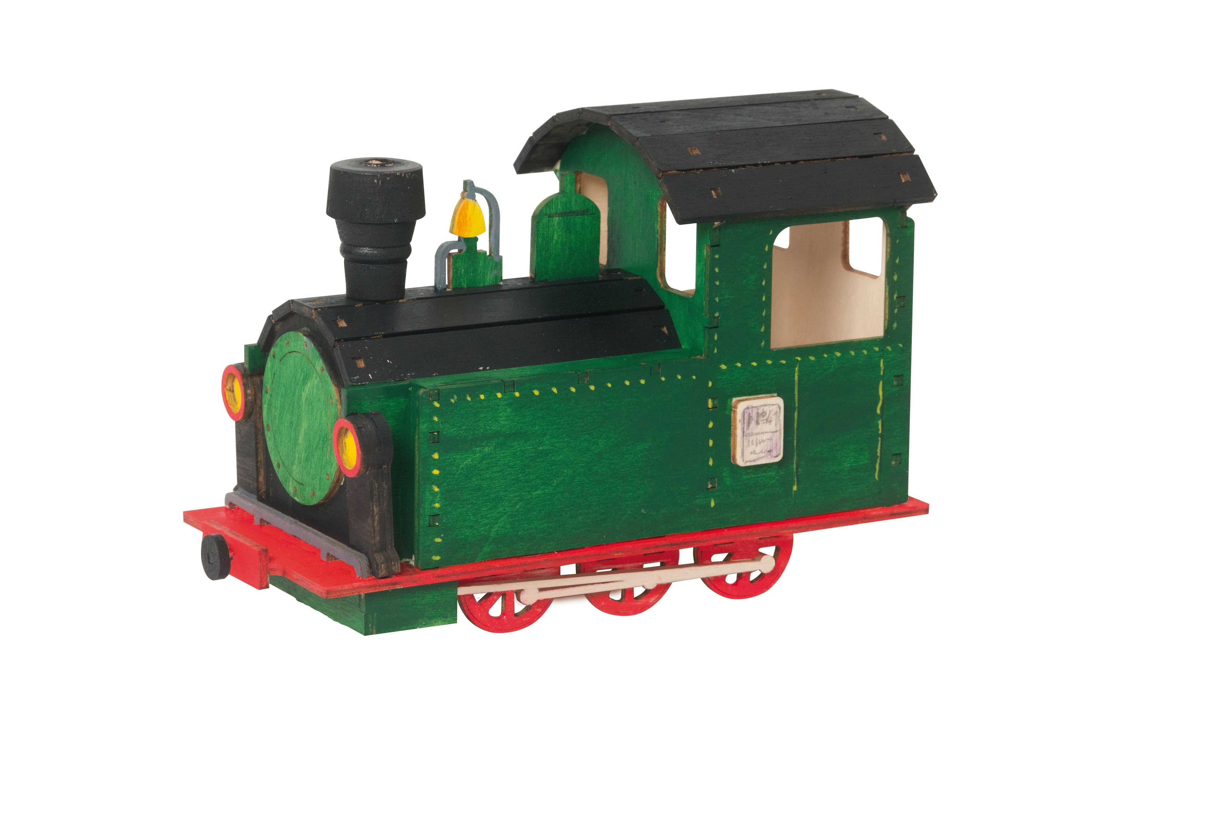 Kuhnert Dekofigur Hobaku Lokomotive - zum Basteln einer Räucherfigur, anspruchsvolles Bastelset zum Selbstgestalten - Made in Germany