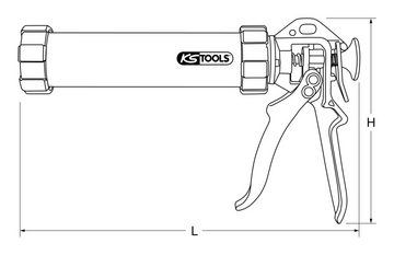 KS Tools Kartuschenpistole, 310 ml, Hand-Kartuschen-Pistole, 340 mm