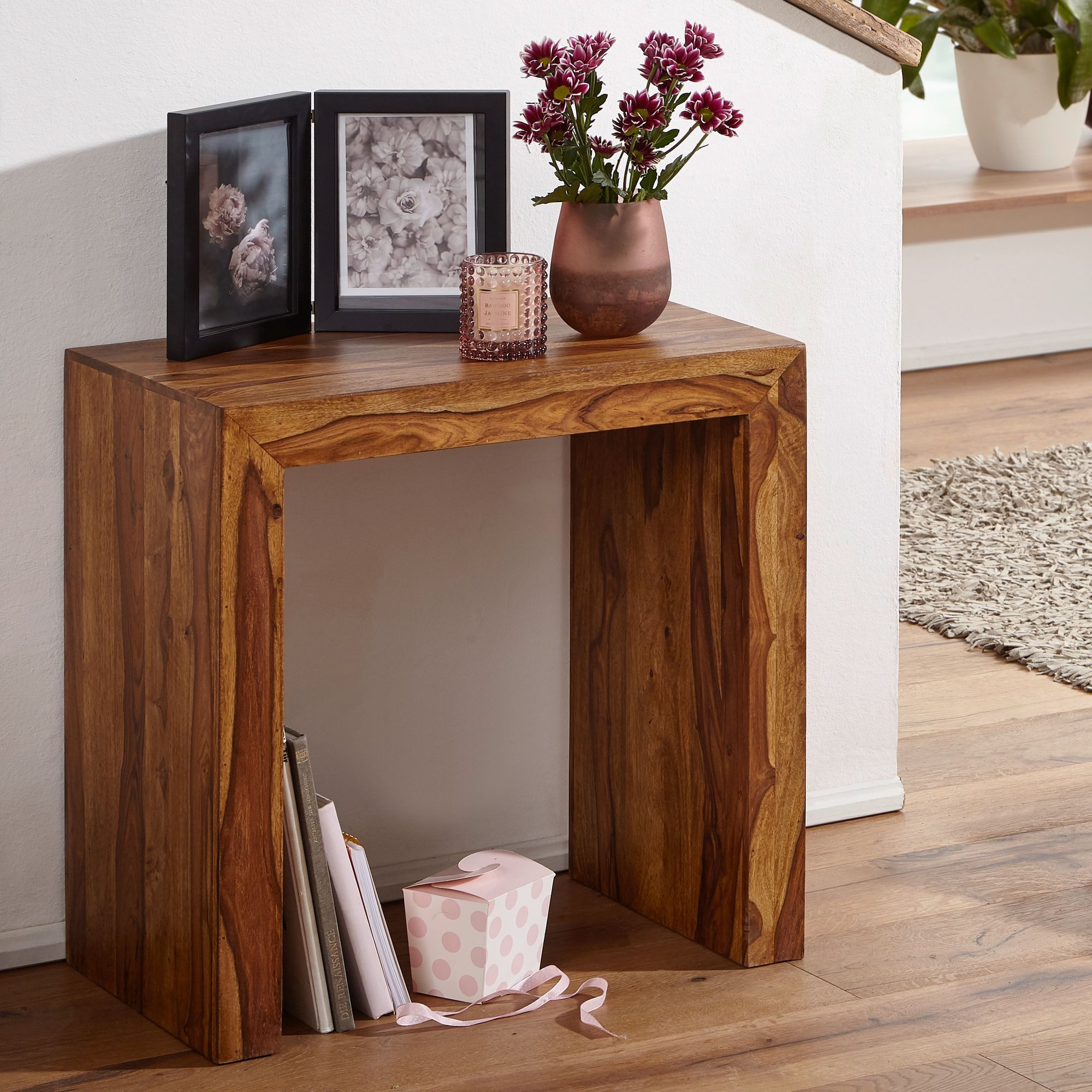 FINEBUY Beistelltisch SuVa2541_1 (MUMBAI Massivholz Tisch günstig online kaufen