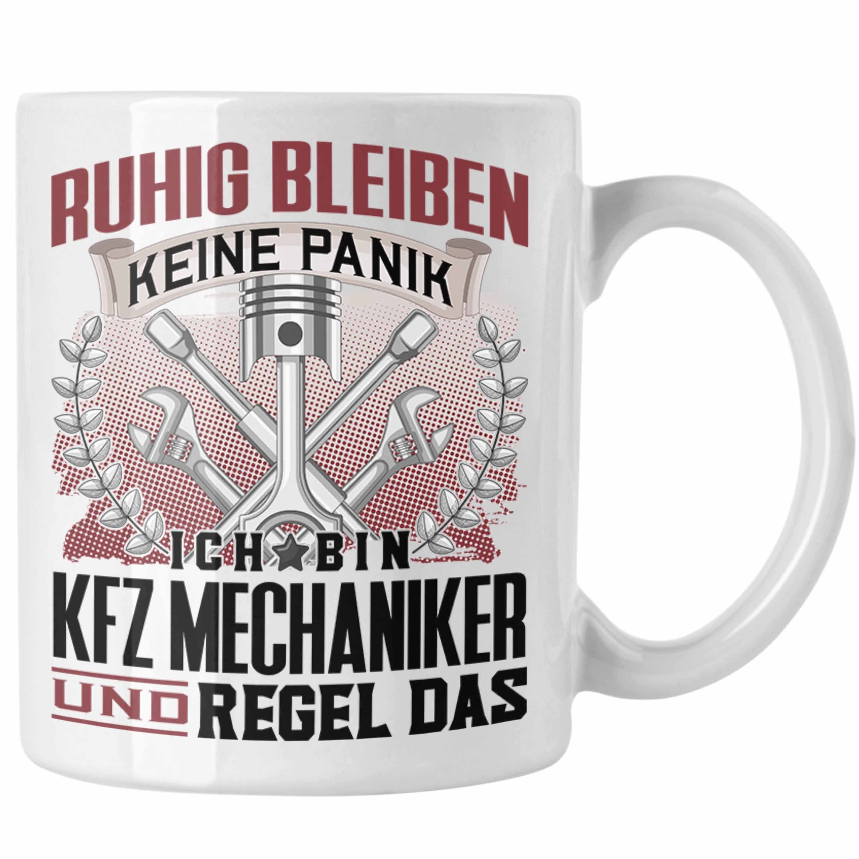 Trendation Tasse Trendation - KFZ Mechaniker Tasse Geschenk Lustiger Spruch Männer Ruhi Weiss