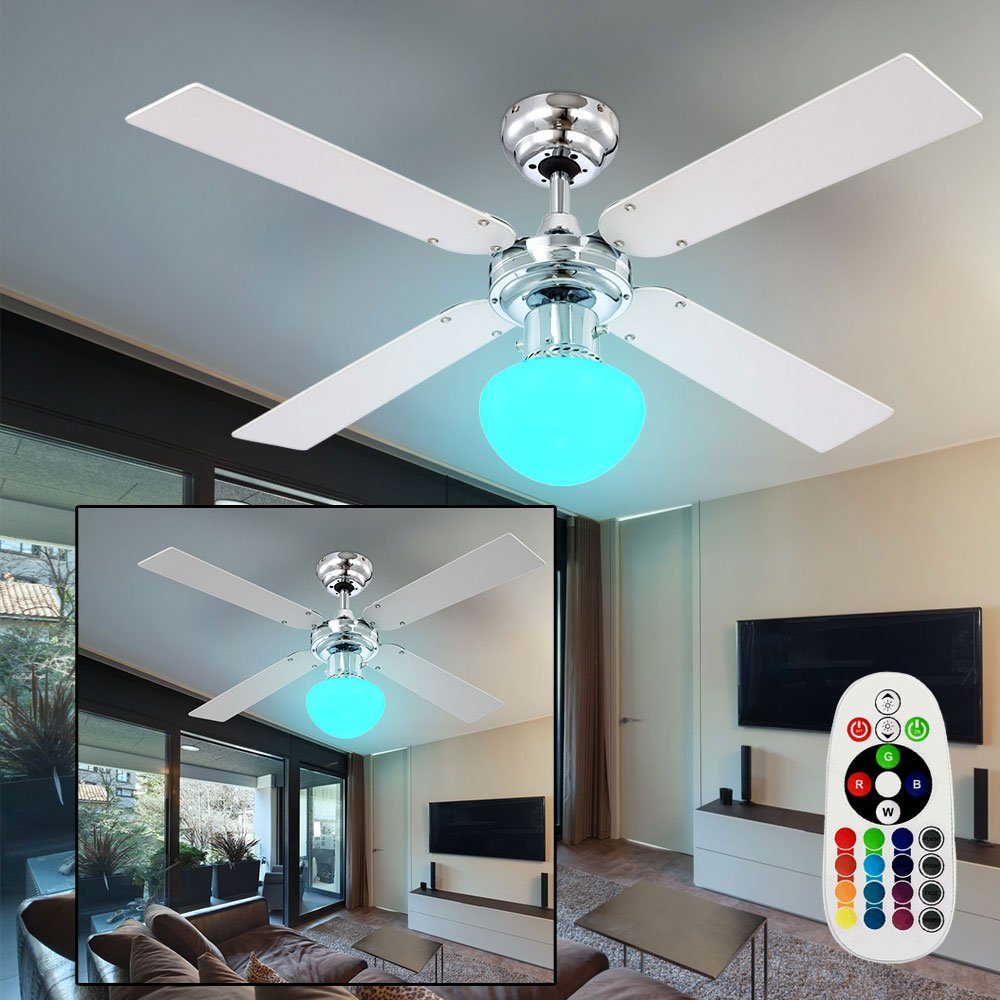 etc-shop Deckenventilator, LED RGB Design Ventilator Lüfter Fernbedienung Abkühlung Sommer | Deckenventilatoren