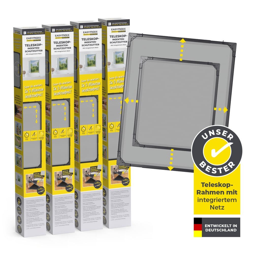 EASYmaxx Insektenschutz-Fensterrahmen ausziehbares Teleskop-Insektenschutzg günstig online kaufen