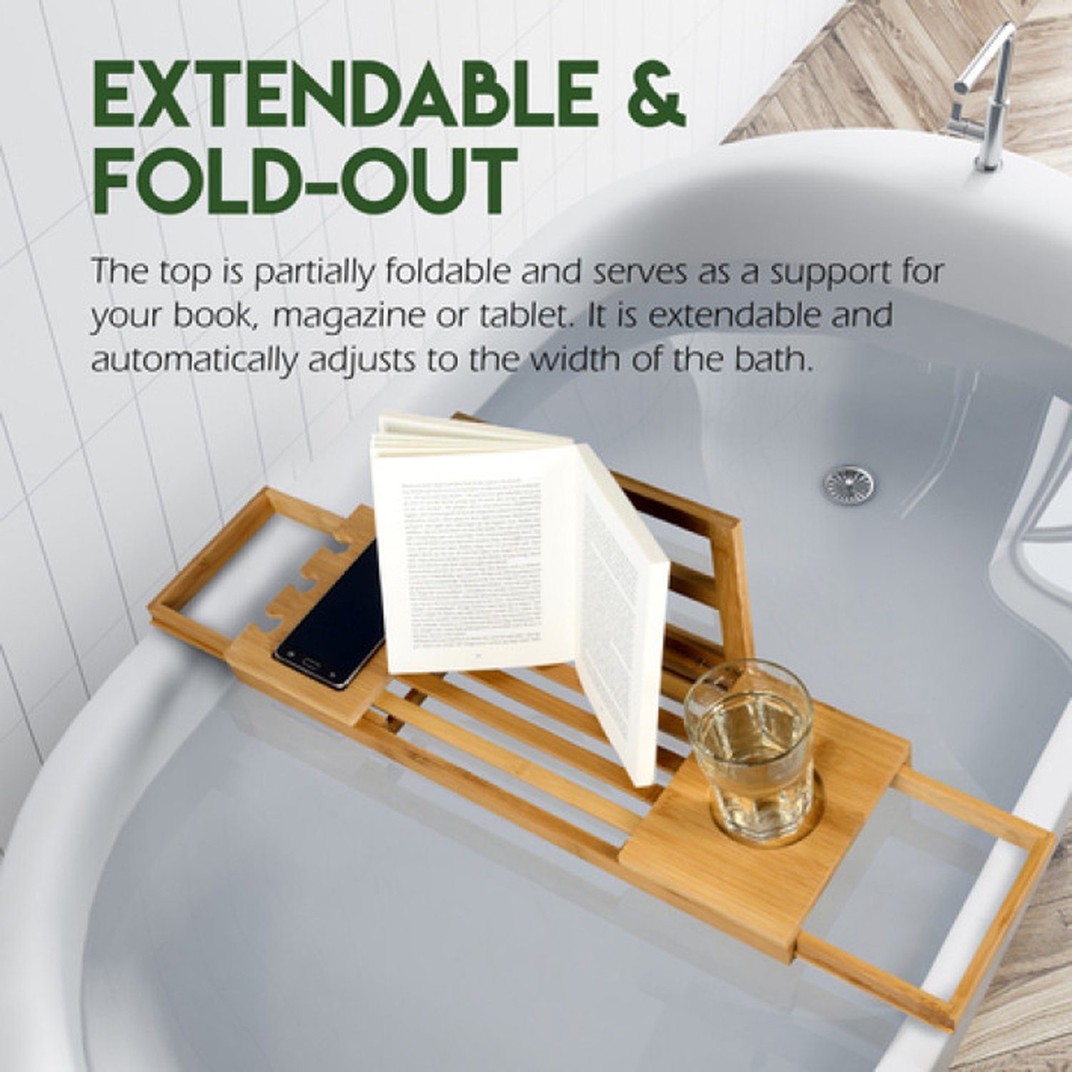 Mojawo Wandregal Badewannenablage Verstellbar Bambus-Badewannenbrett Badewa günstig online kaufen