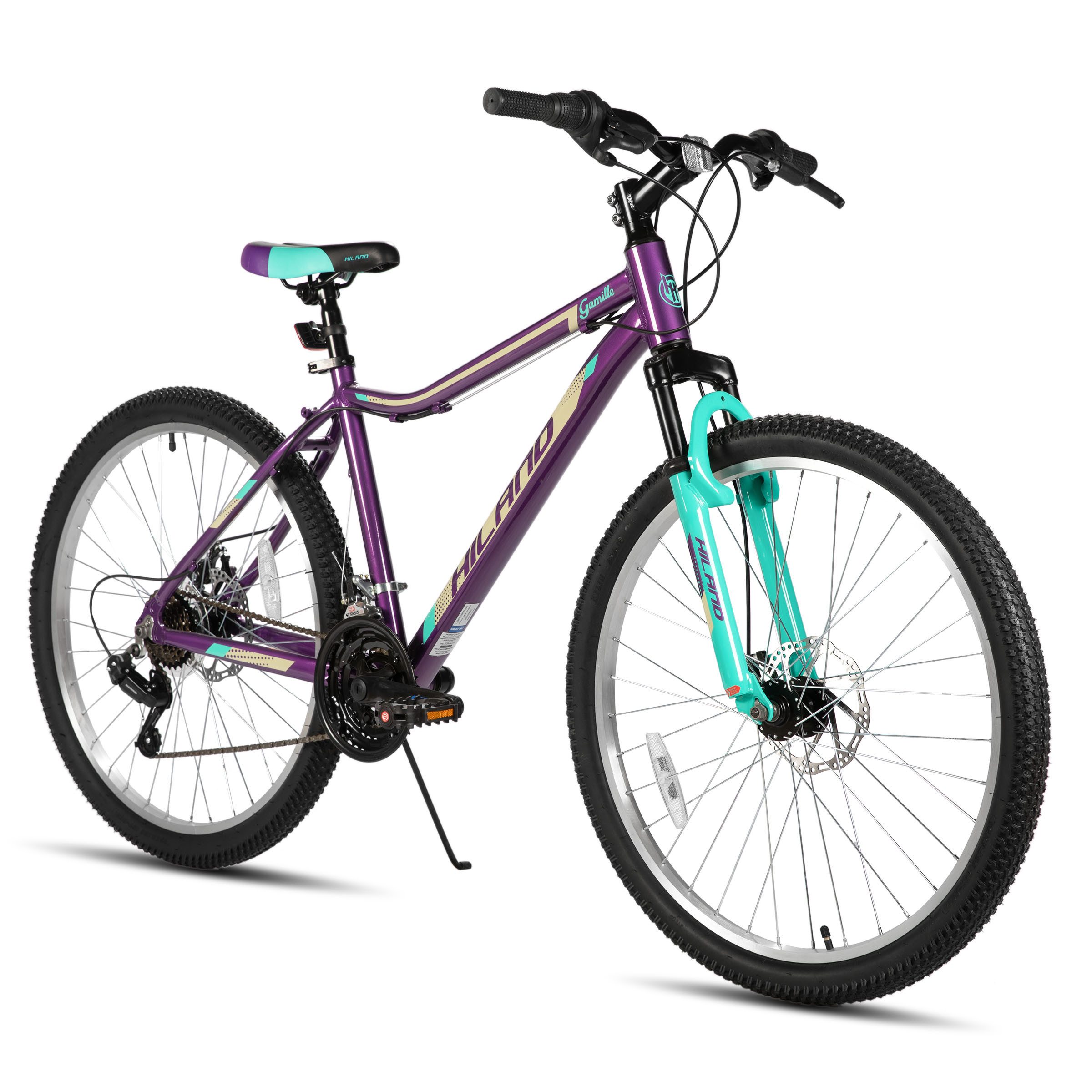 HILAND Mountainbike 26/27,5 Zoll Fahrrad für Erwachsene, MTB für Männer und Frauen, Mit Aluminium Rahmen, 18 Gang,Doppelscheibenbremse Federgabel
