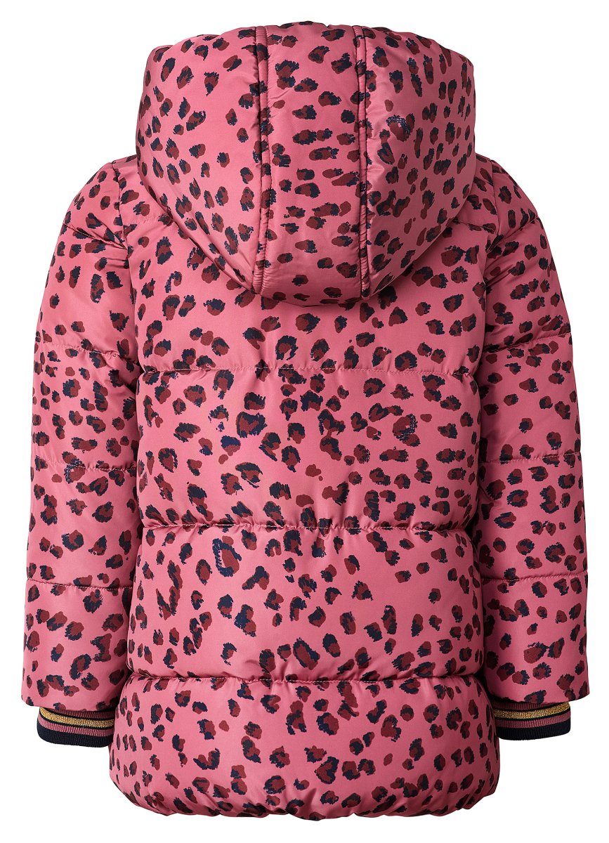 Noppies Winterjacke Baby Jacke Villiers Mauvewood - Mädchen Leopardenmuster mit Kapuze