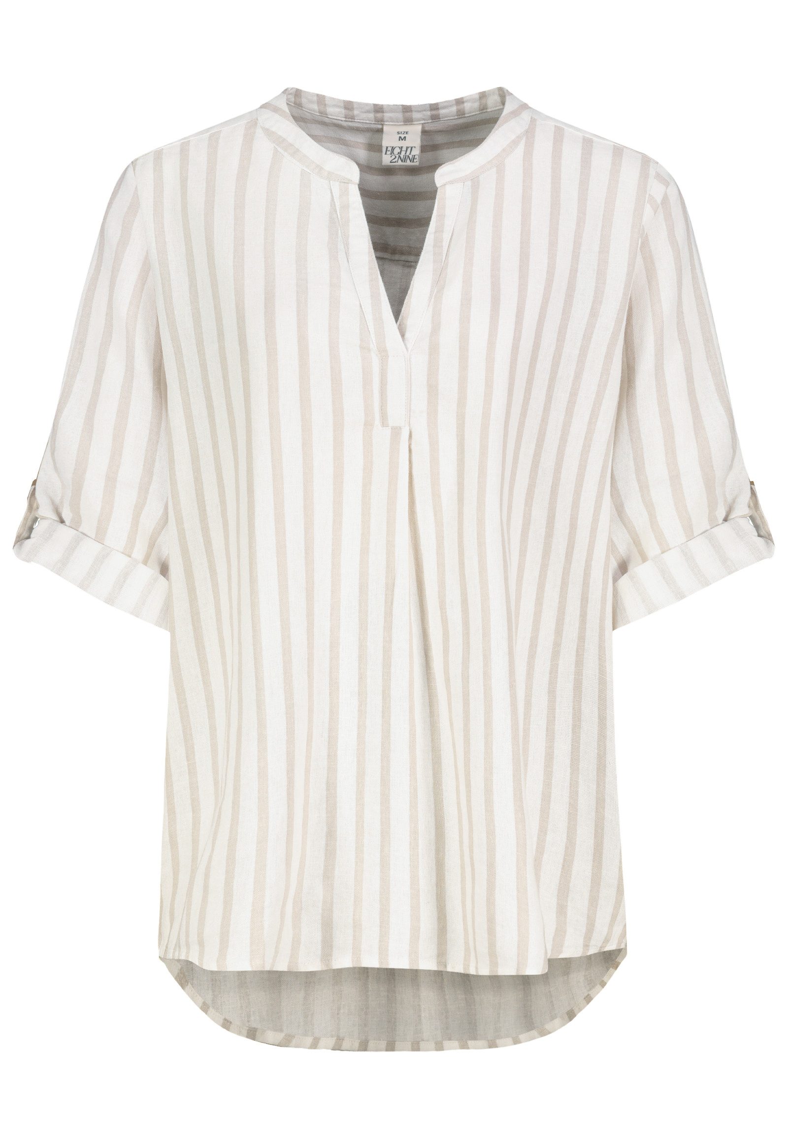Eight2Nine Hemdbluse Eight2nine Damen Leinen Bluse atmungsaktiv Kurzarmbluse Sommer Urlaub