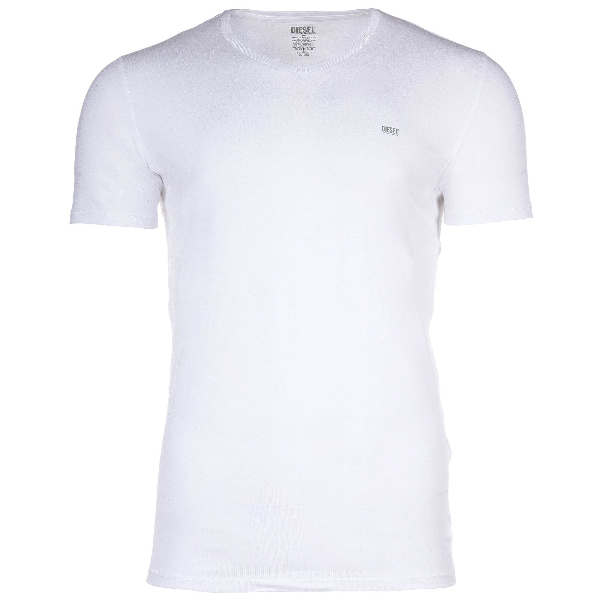Diesel T-Shirt Herren T-Shirt, 3er Schwarz/Grau/Weiß Pack 