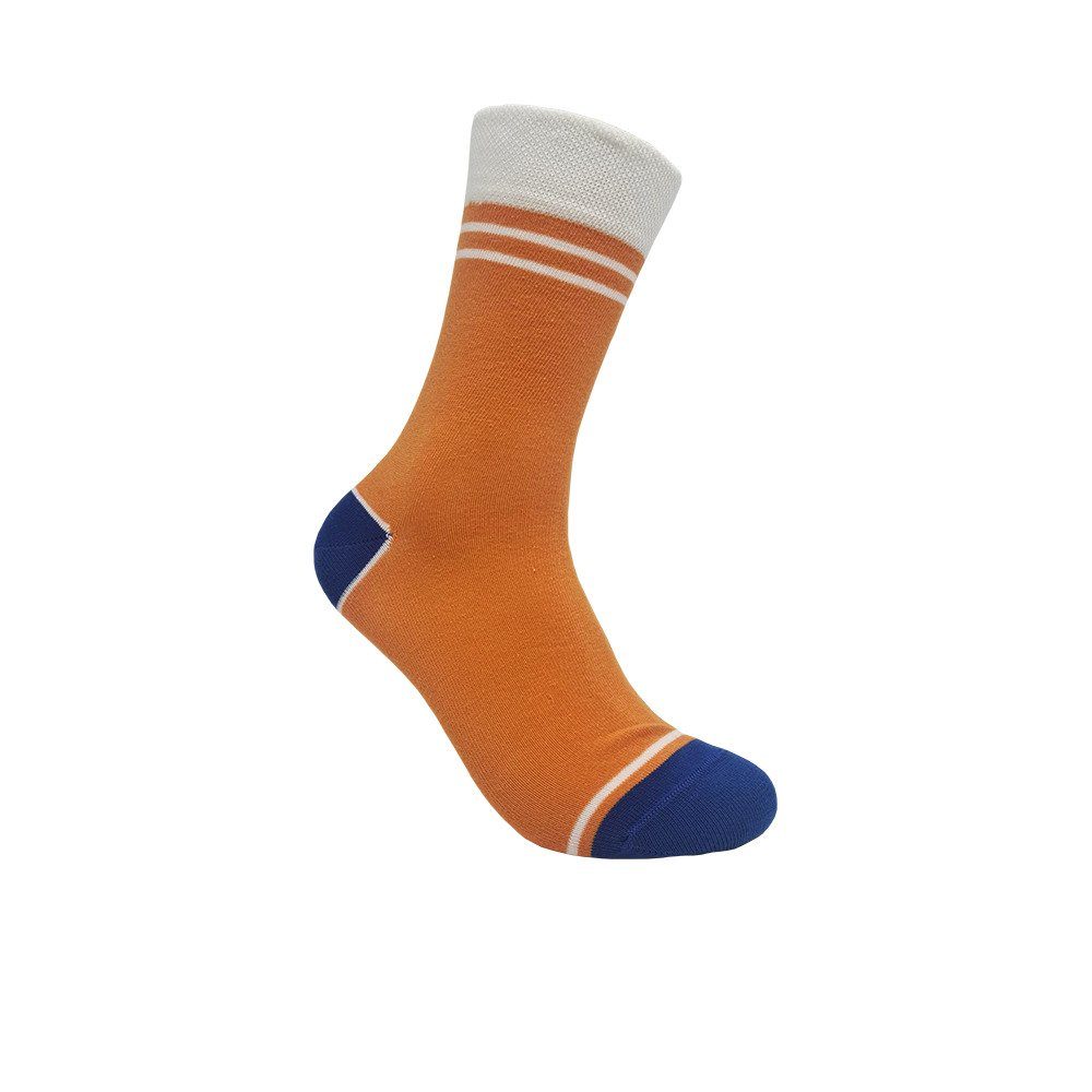 Max Lindner Freizeitsocken aus hochwertiger Baumwolle für Herren und Damen (1-Paar) mit Komfortbund orange-blau