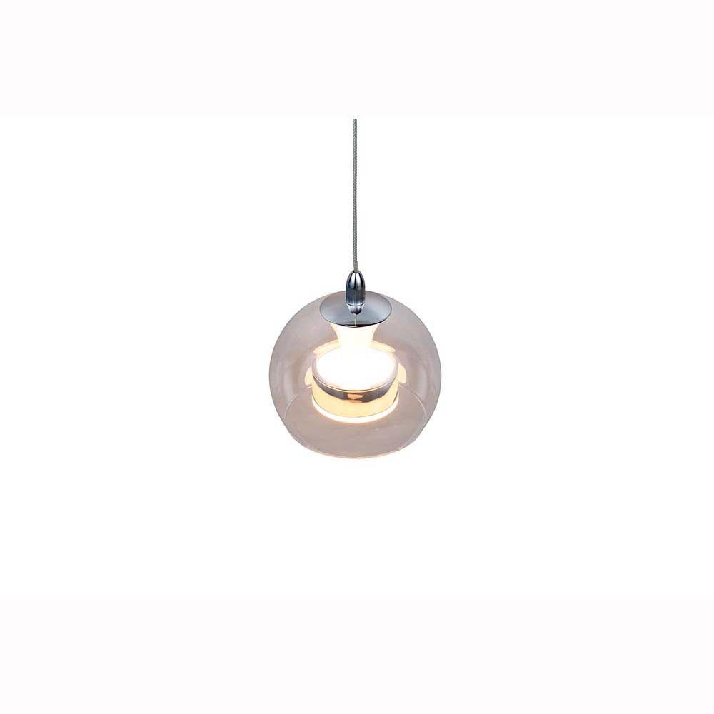 TRIO Leuchten LED Pendelleuchte, LED-Leuchtmittel fest verbaut, Warmweiß, Neutralweiß, Farbwechsel, Pendelleuchte Hängeleuchte LED verstellbar chromfarben Switch-Dimmer