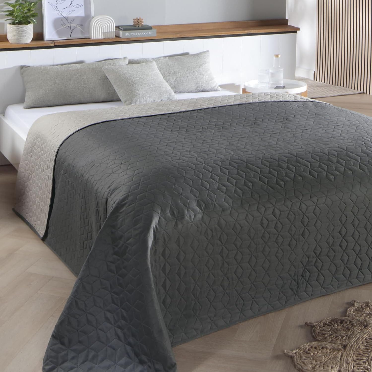 Delindo Lifestyle Tagesdecke Belford, anthrazit grau, günstig online kaufen