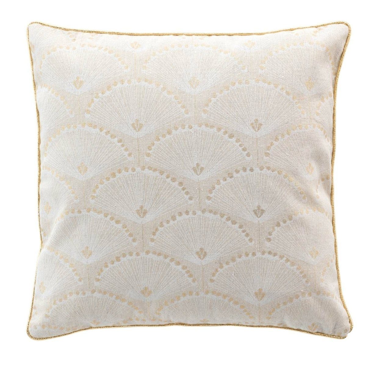 Macosa Home Dekokissen Beige gold weiß Muster, Zierkissen modern Dekokissen Sofakissen