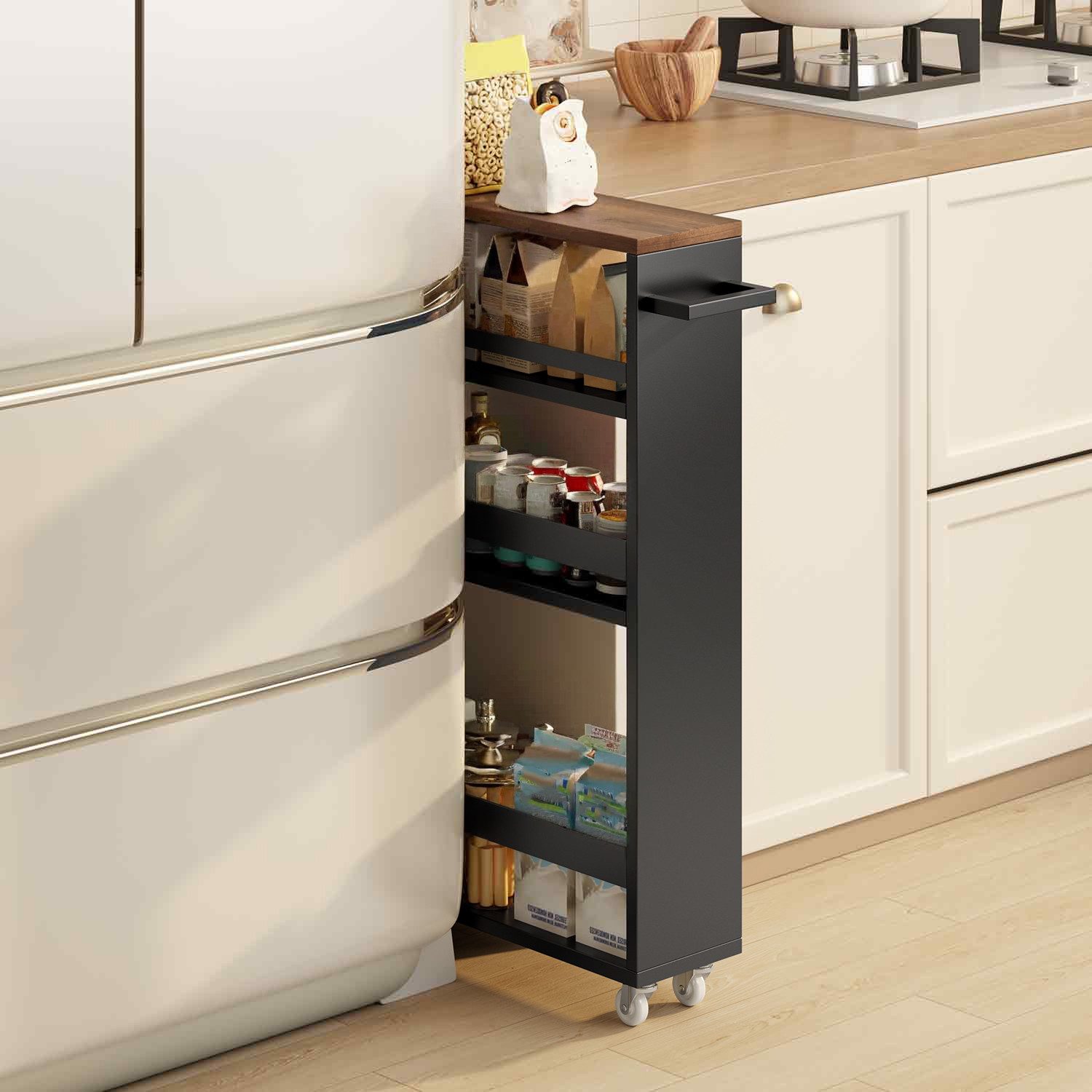 Bealife Küchenwagen Nischenregal mit 3 Ebenen, 15 cm Breit Nischenwagen günstig online kaufen