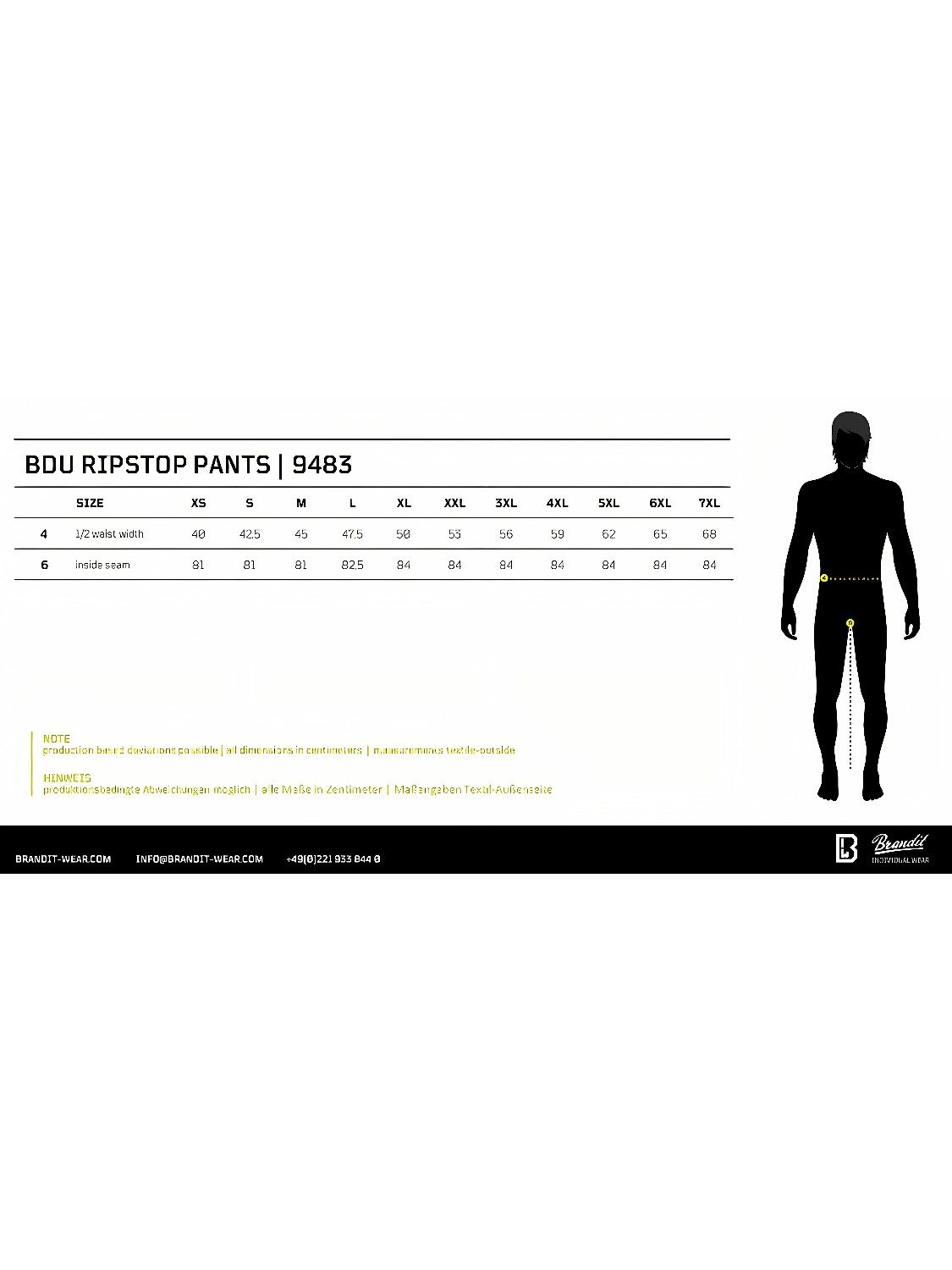 Brandit Cargohose BDU Ripstop Trouser robustes RipStop Material, lässiger Schnitt