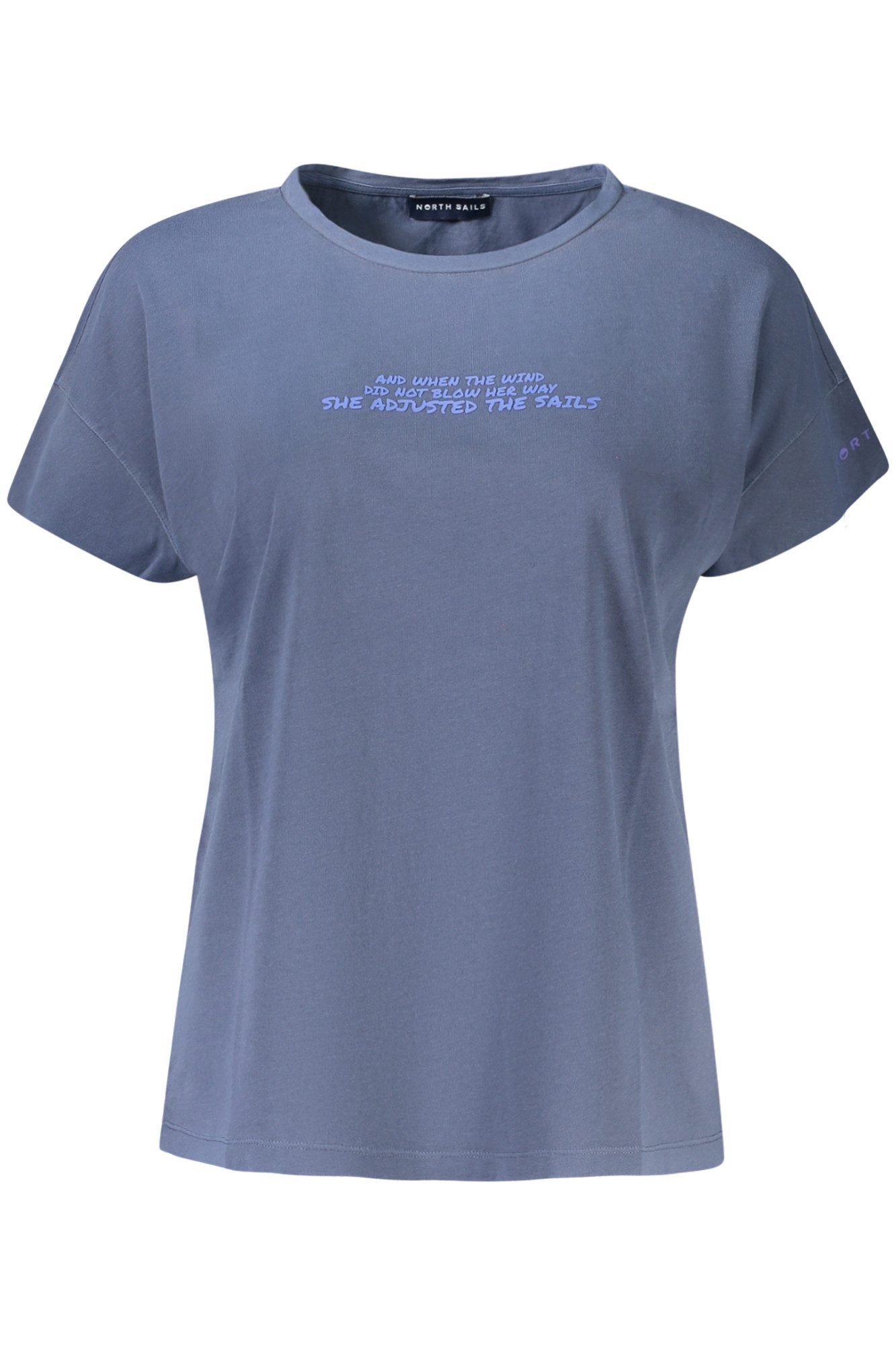 North Sails T-Shirt Damen Kurzarm T-Shirt in Blau mit Erhabenem Print