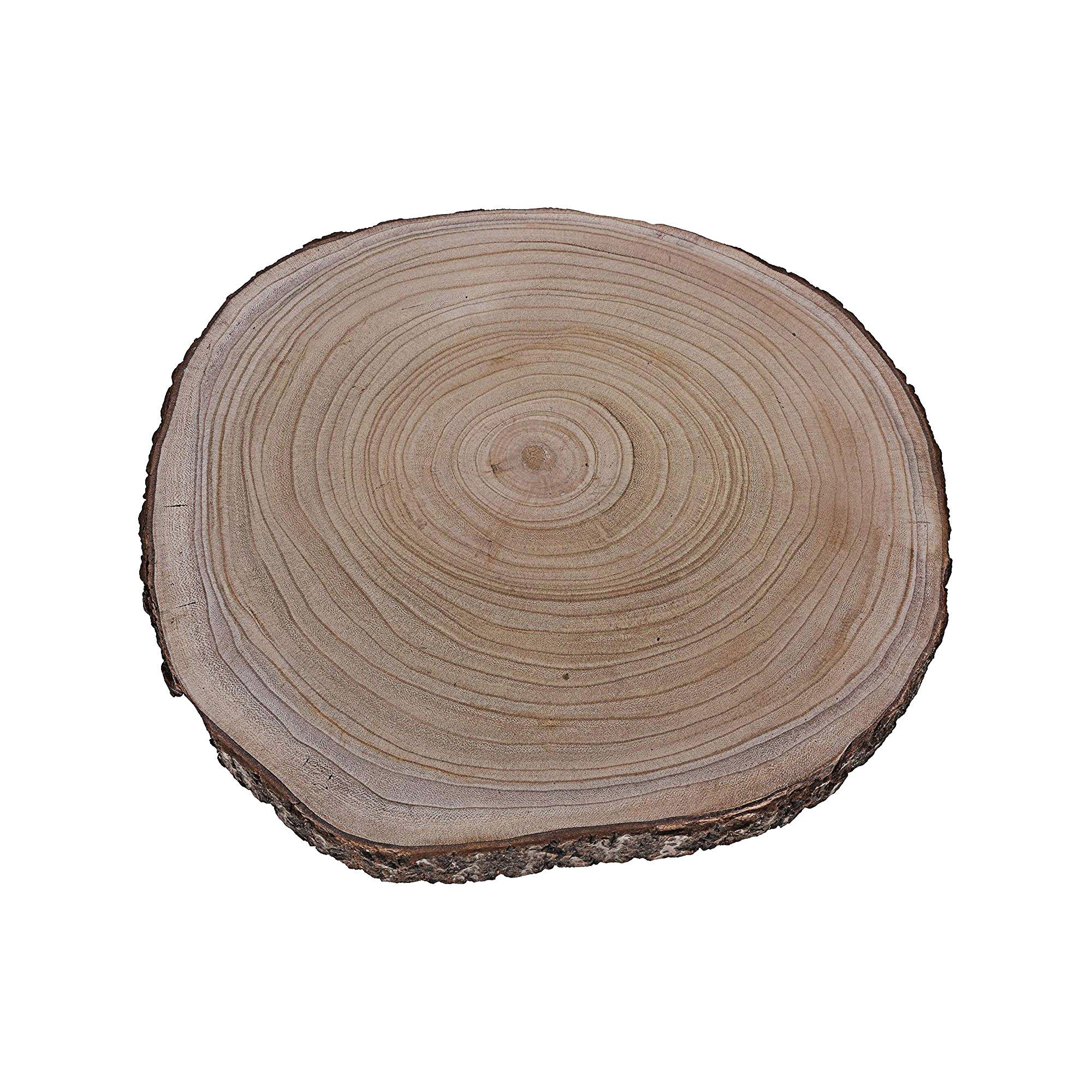 Holzplatte CEPEWA Paulownia 44,5x2,5cm Holzscheibe Dekoschale Baumscheibe Holzmaserung