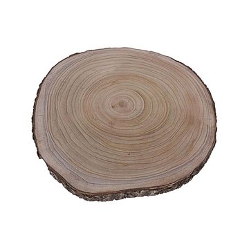 CEPEWA Dekoschale Baumscheibe 44,5x2,5cm Paulownia Holzscheibe Holzplatte Holzmaserung