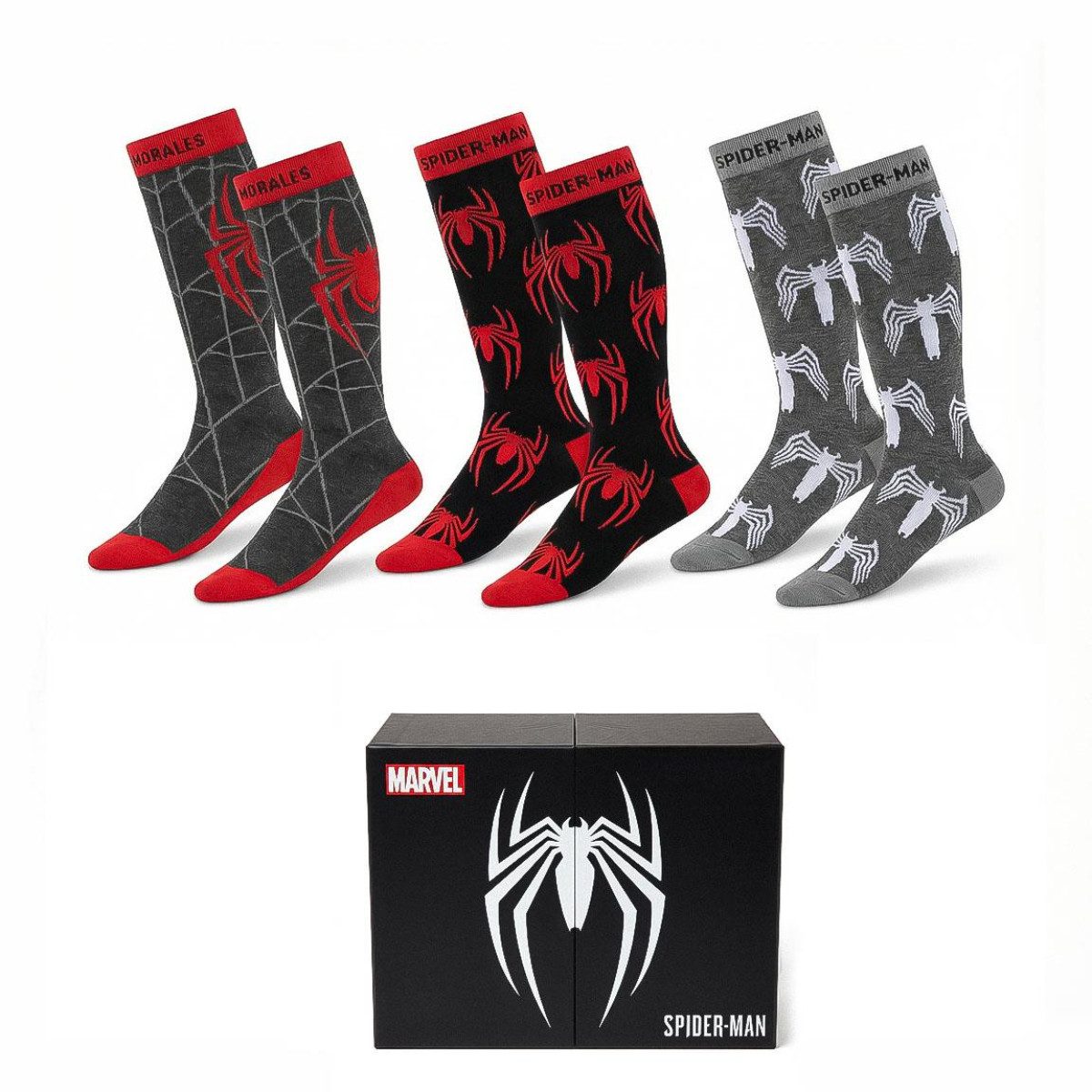 MARVEL Socken Spider-Man 38-45 Socken für Erwachsene im praktischen 3er Set (3-Paar)