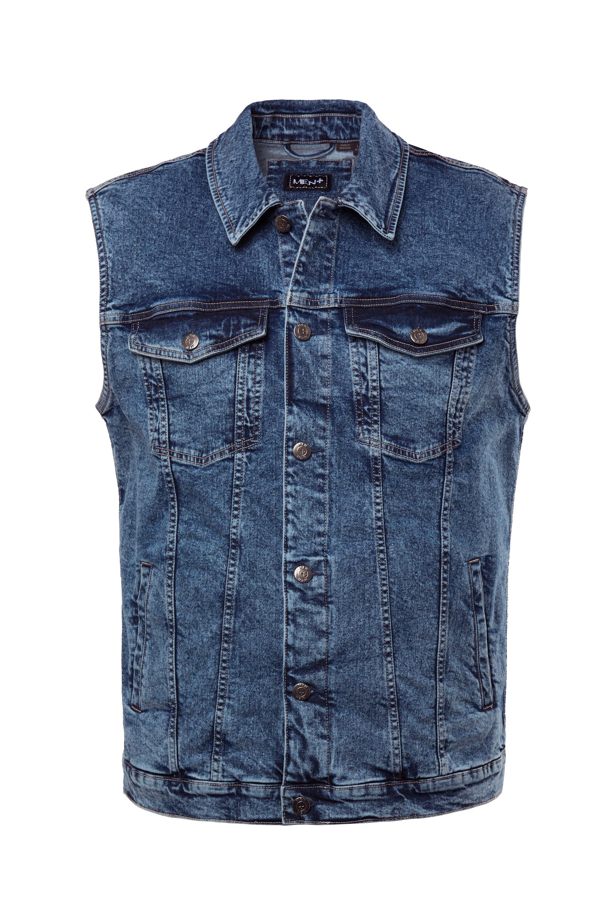 Men Plus Steppweste Men+ Jeansweste Knopfleiste bis 8 XL günstig online kaufen