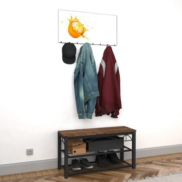 Primedeco Garderobenpaneel Magnetwand und Memoboard aus Glas Orange ohne Schale