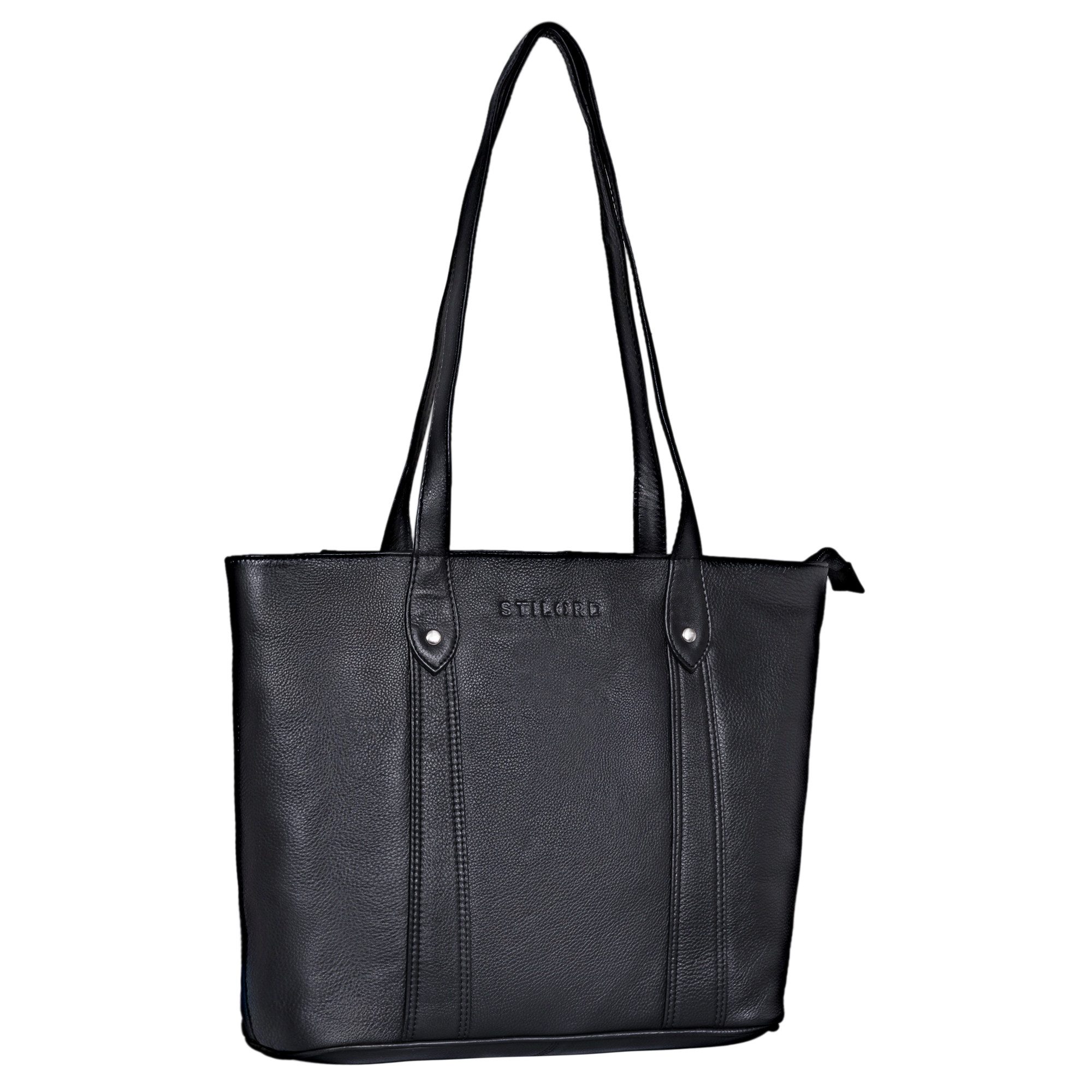 STILORD Handtasche "Svea" Stylishe Leder Shopper Tasche Damen Mittelgroß für Laptop 14"