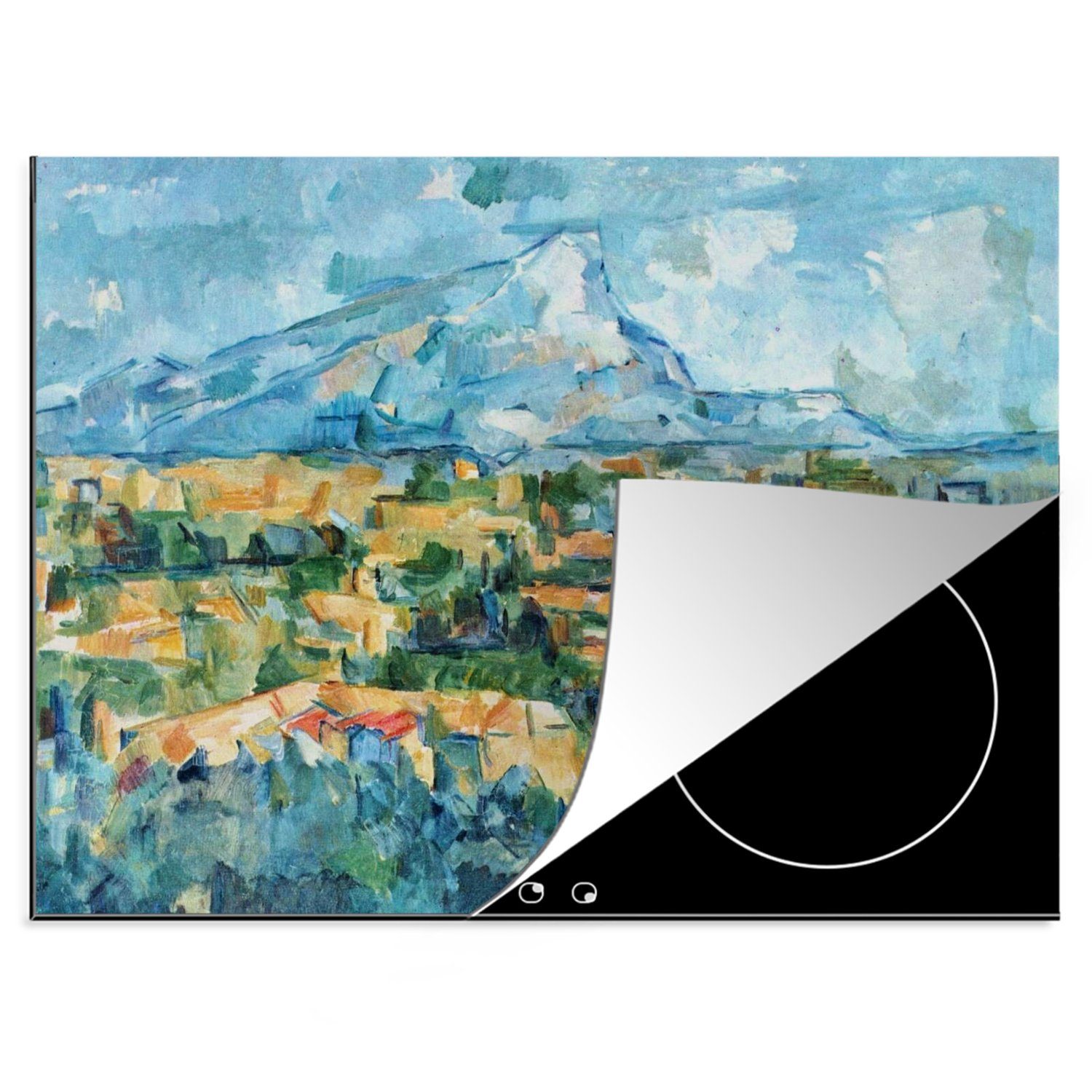 MuchoWow Herdblende-/Abdeckplatte Berg Sainte-Victoire - Gemälde von Paul Cézanne, Vinyl, (1 tlg), 70x52 cm, Mobile Arbeitsfläche nutzbar, Ceranfeldabdeckung