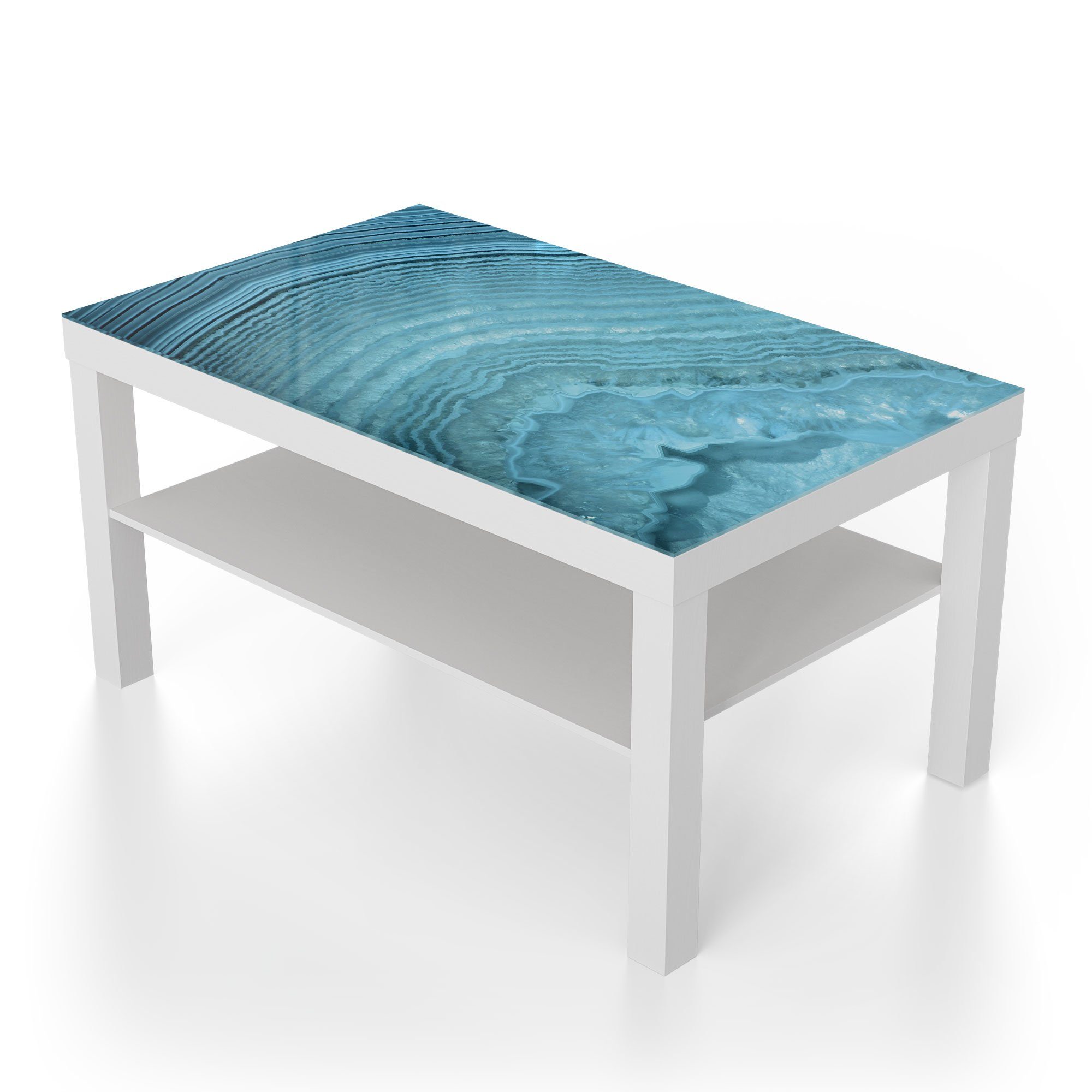 DEQORI Couchtisch 'Achatstein Maserung', Glas Beistelltisch Glastisch modern – Bild 2 von 5
