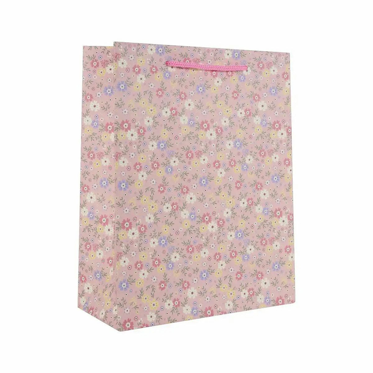 Idena Geschenktüten Idena Geschenktasche Blumen pink 23x18x8cm