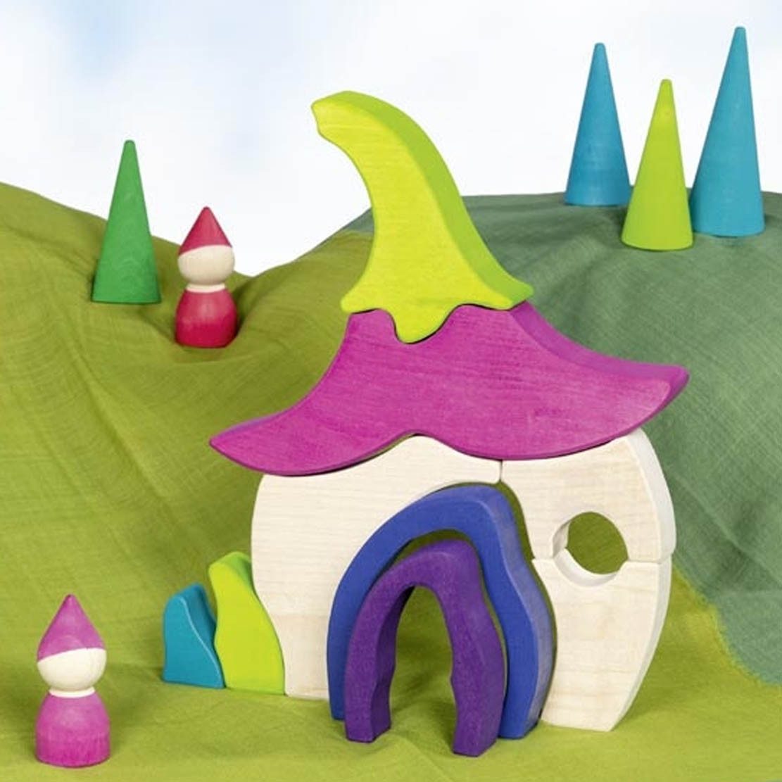 goki Stapelspielzeug Feenhaus Goki, (packung, 11-tlg), zauberhaftes Spielzeug für kreative Kinder