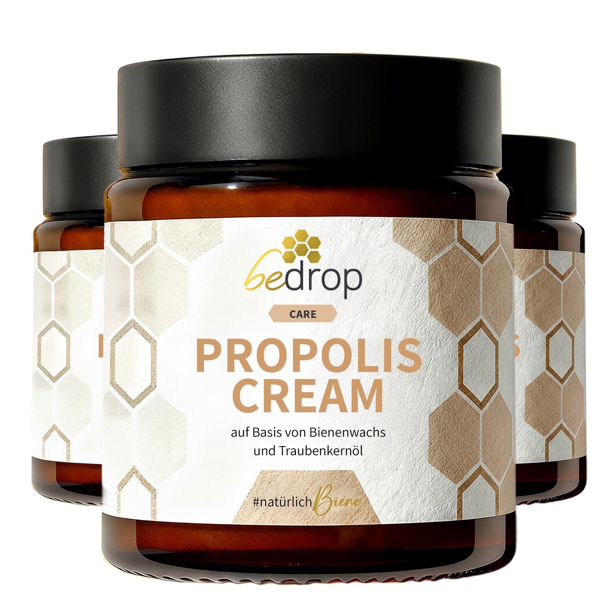 bedrop Körpercreme hochdosierte Propolis Creme mit Bienenwachs & Traubenkernöl Propolis Salbe unterstützend bei: Akne Creme, Akne, Pickel Salbe, Stark dosiert und ergiebig für die natürliche Hautpflege