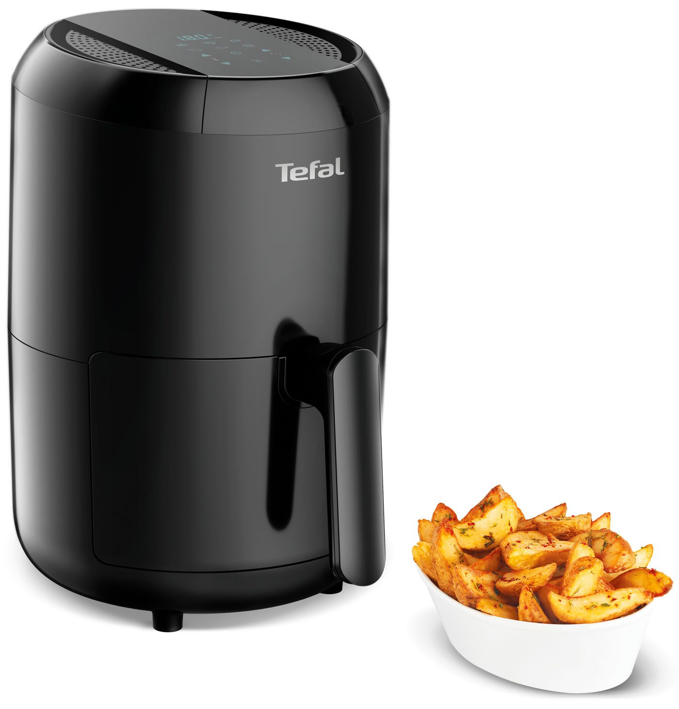 Tefal Heißluftfritteuse Easy Fry Compact, Kapazität 1,6L, 6 Programme, Timer, kompakt, 1030 W, für bis zu 2 Portionen, gesund mit wenig bis gar kein Öl, EY3018