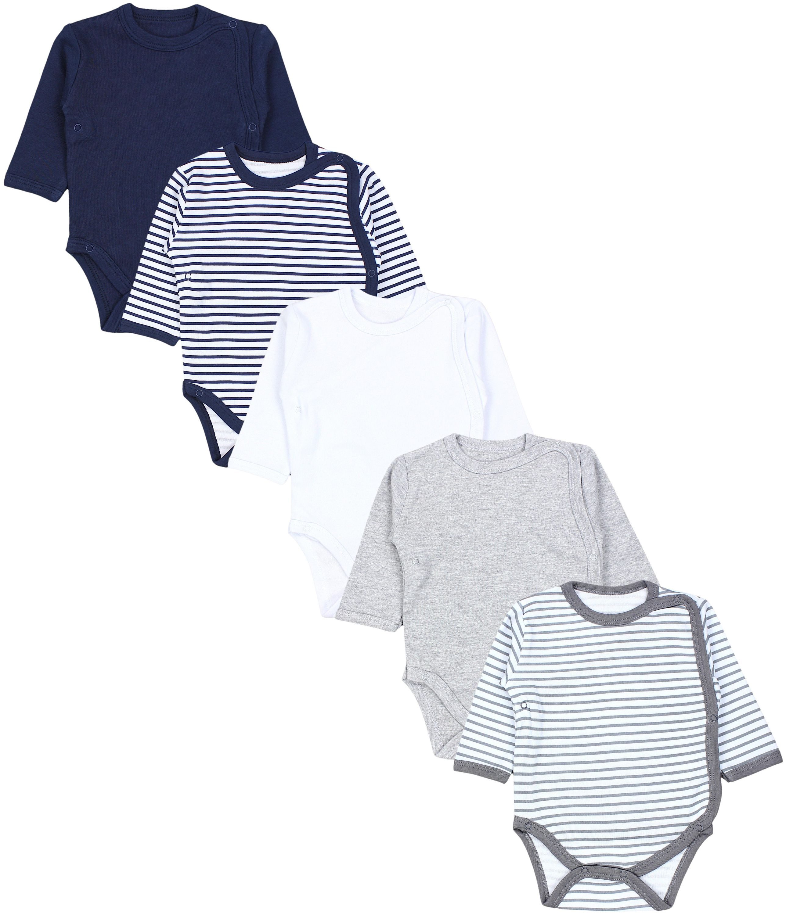 TupTam Langarmwickelbody TupTam Baby Unisex Langarm Wickelbody im 5er Set