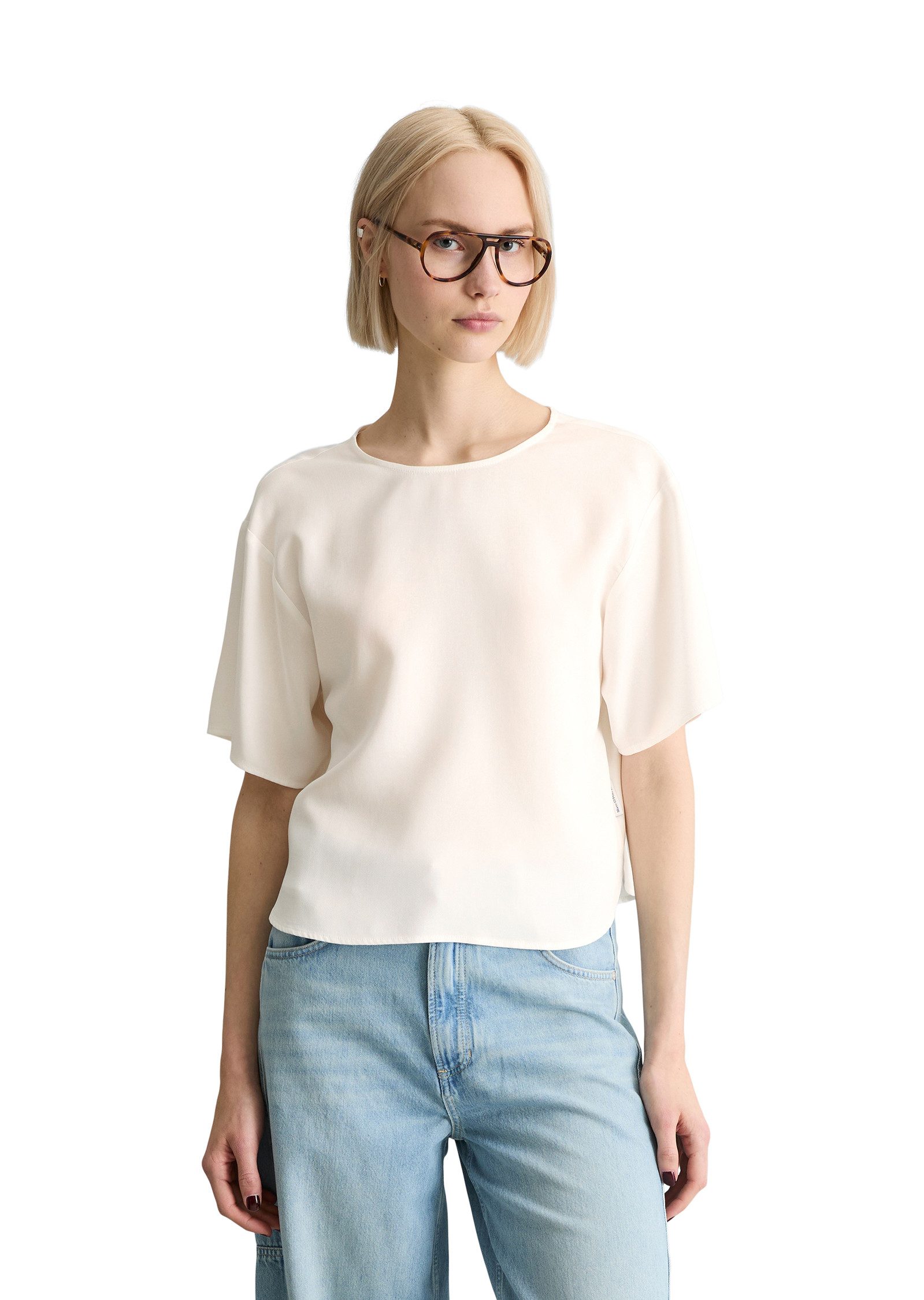 Marc O'Polo DENIM Kurzarmbluse aus TENCEL™ Lyocell