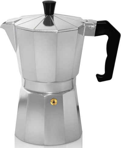 Krüger Espressokocher Italiano, 0,35l Kaffeekanne, traditionell italienisch, aus Aluminium, mit Silikon-Dichtungsring