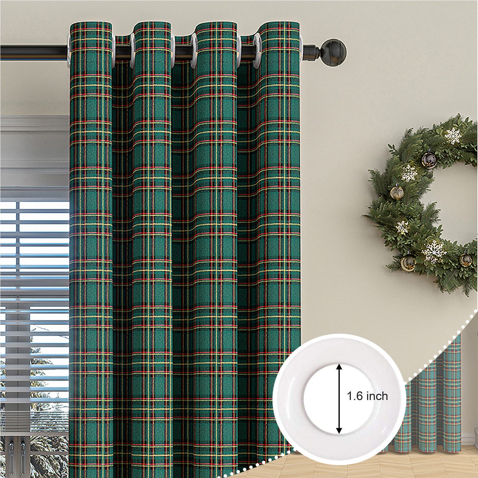 BTTO V&G Gardine Weihnachtsvorhang Karo für günstig online kaufen