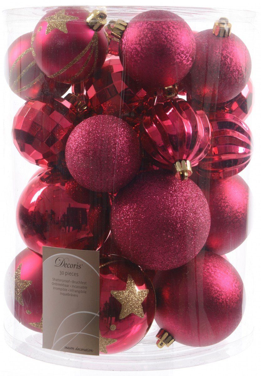 Kaemingk Christbaumschmuck »30x Christbaumkugeln 6+8 cm Kunststoff