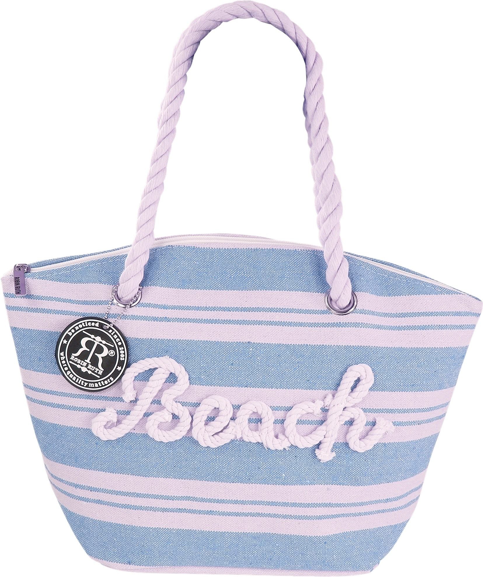 Robin Ruth Strandtasche Robin Ruth Strandtasche Baumwolle (Strandtasche), Strandtasche Baumwolle, Polyester, hellblau, beige ca. 20cm hoch