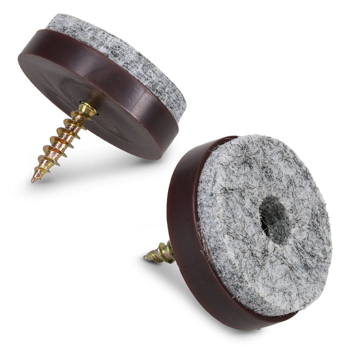 Möbelfuß 50x Filzgleiter mit Schraube, Bodenschutz für Möbel, rund, 24 mm