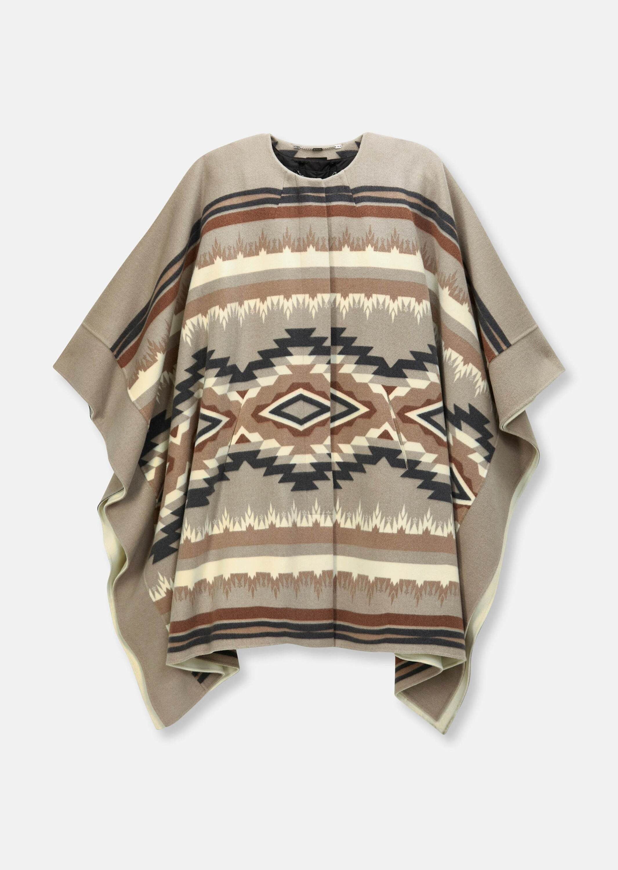 Poncho Doubleface-Cape mit Innenweste