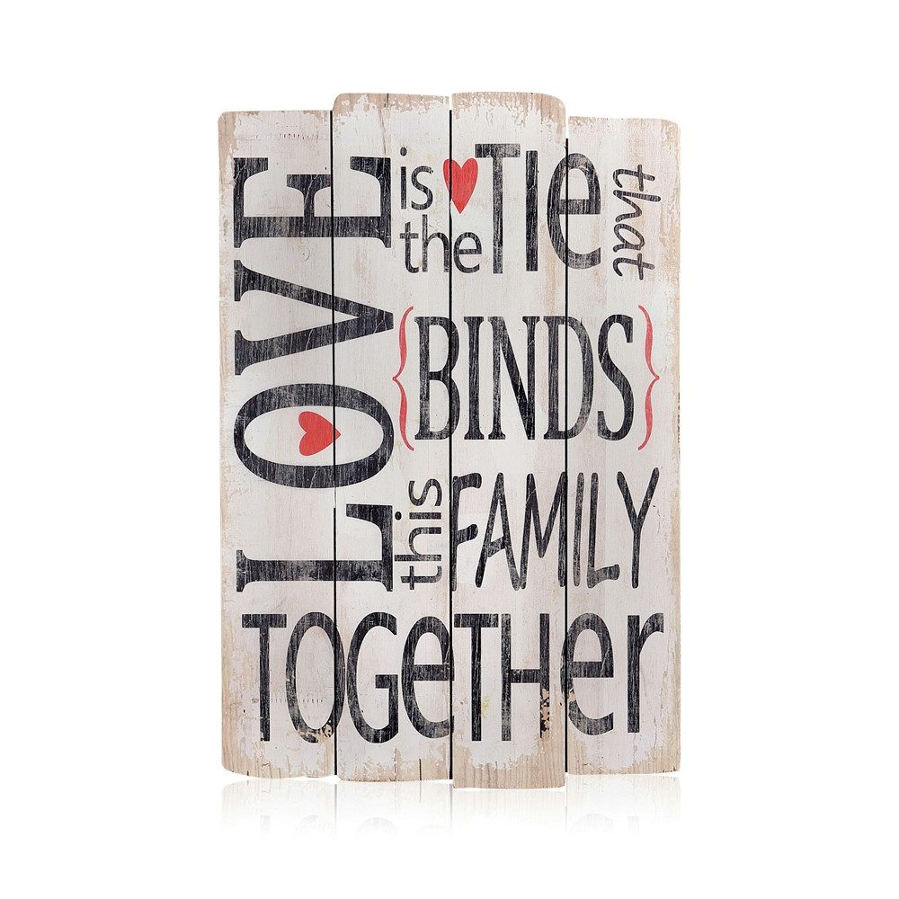 Melko Wandbild Holzschild LOVE 60cm Holzbild Wandbild Wanddekoration Shabby, LOVE (Stück, 1 St), Massivholz