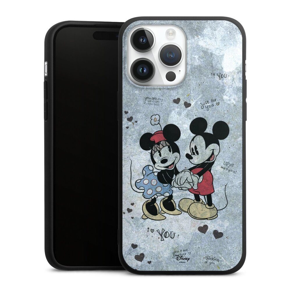 DeinDesign Handyhülle Disney Mickey & Minnie Mouse Vintage Mickey&Minnie In Love, Apple iPhone 14 Pro Max Silikon Hülle Premium Case Handy Schutzhülle
