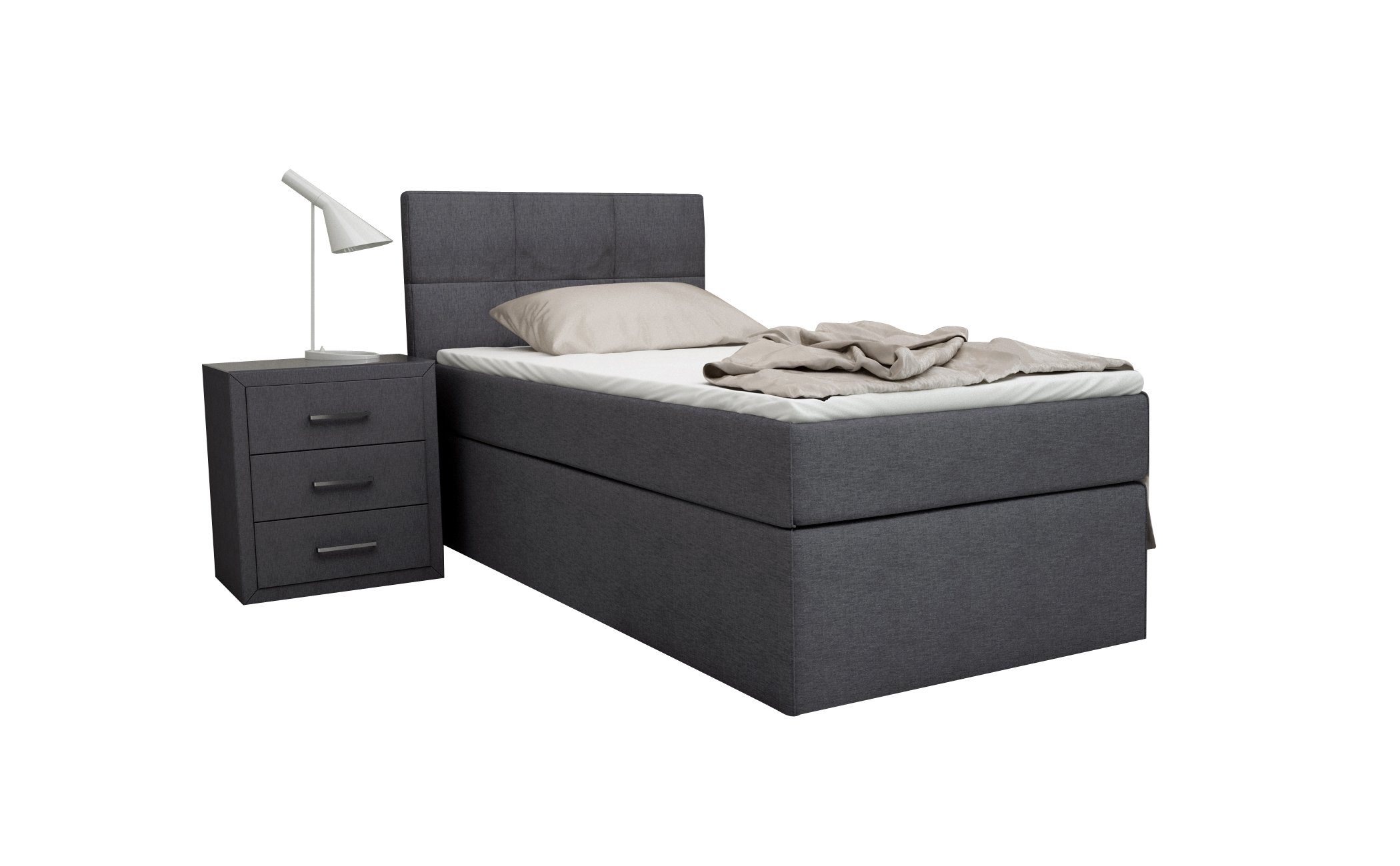 Möbelfreude Boxspringbett Boxspringbett Bea Anthrazit 90x200 günstig online kaufen