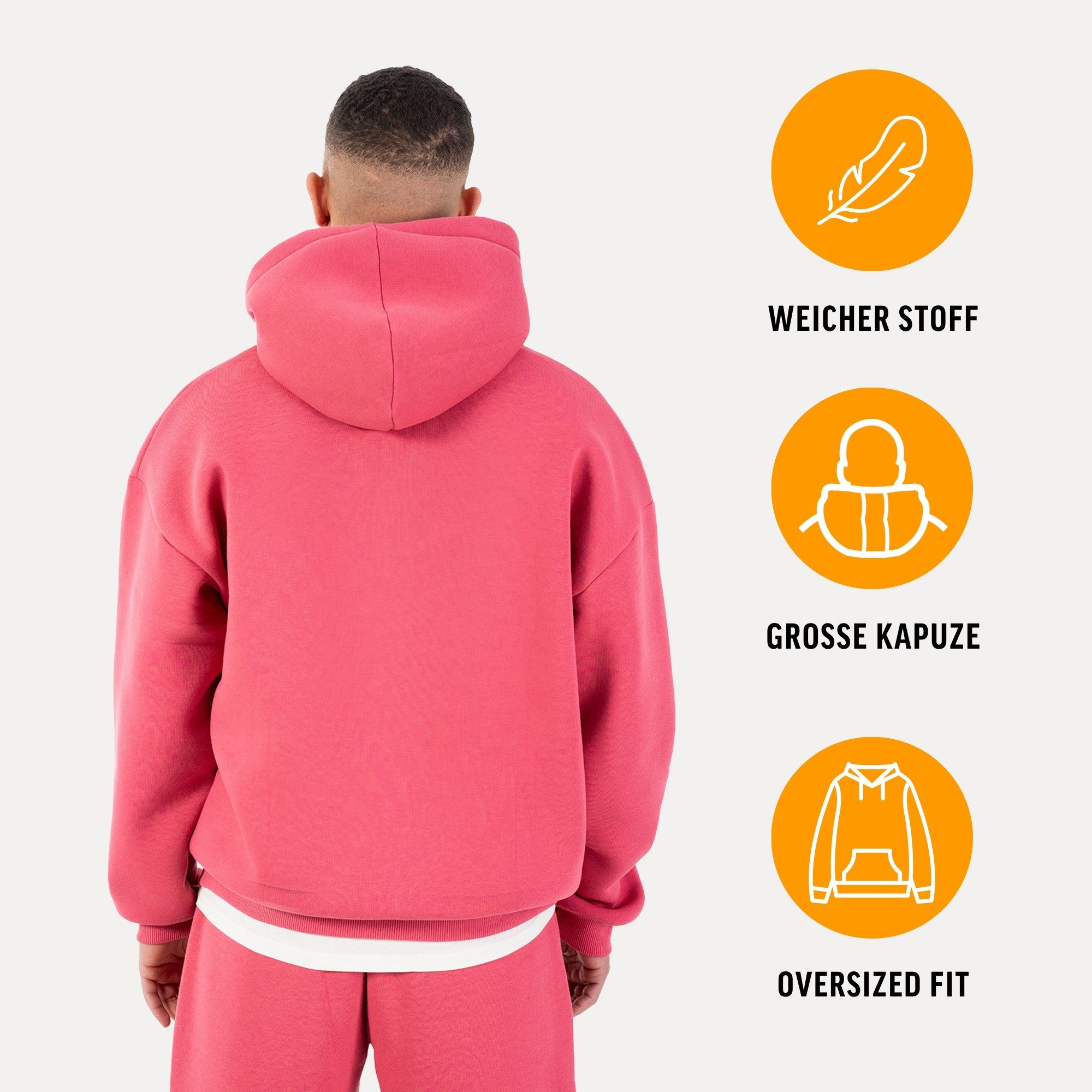 Smilodox Hoodie Oswin, Oversized Pullover Herren, Sweater mit Frontprint un günstig online kaufen