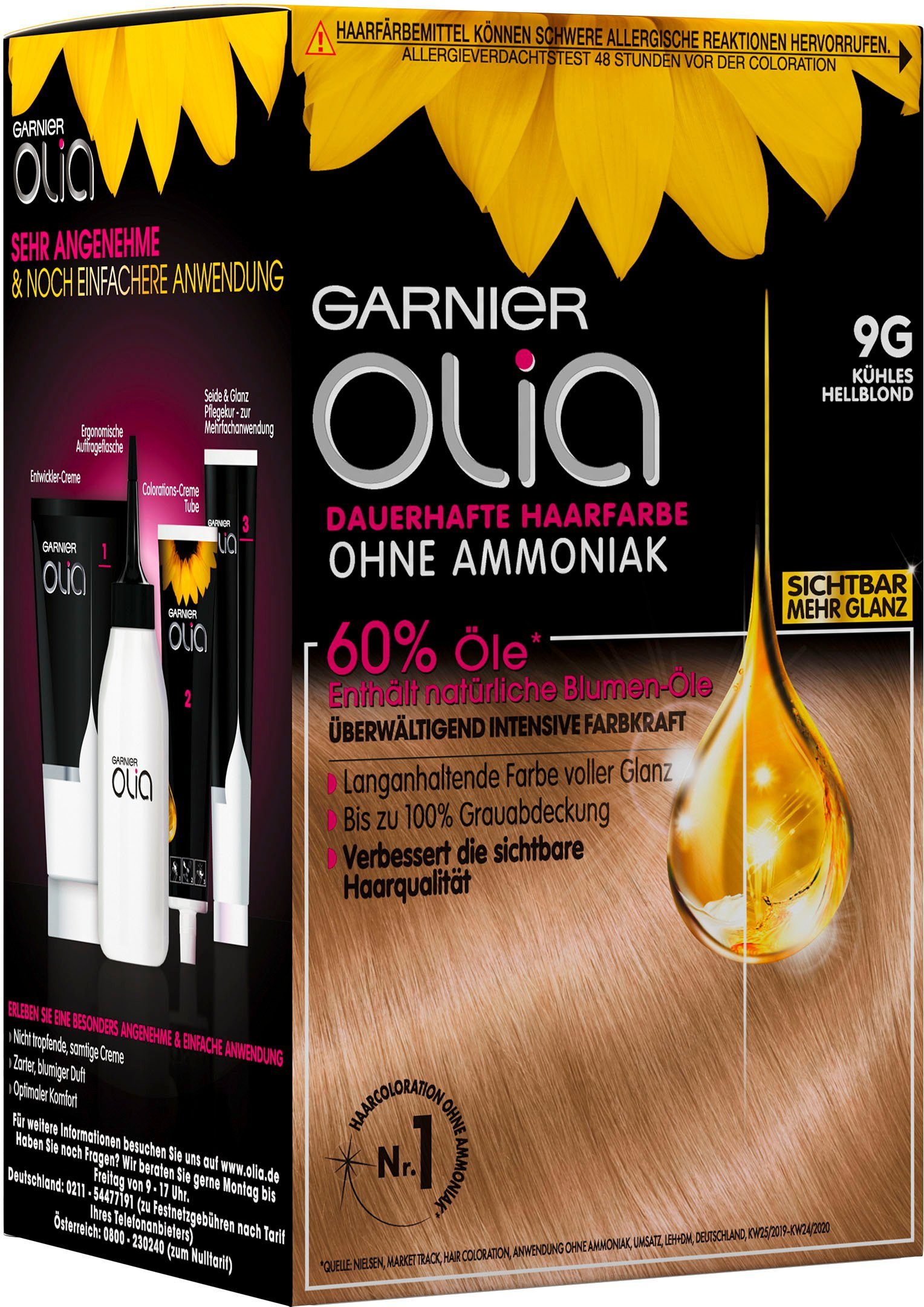 GARNIER Coloration Olia dauerhafte Haarfarbe, mit pflegender Formel