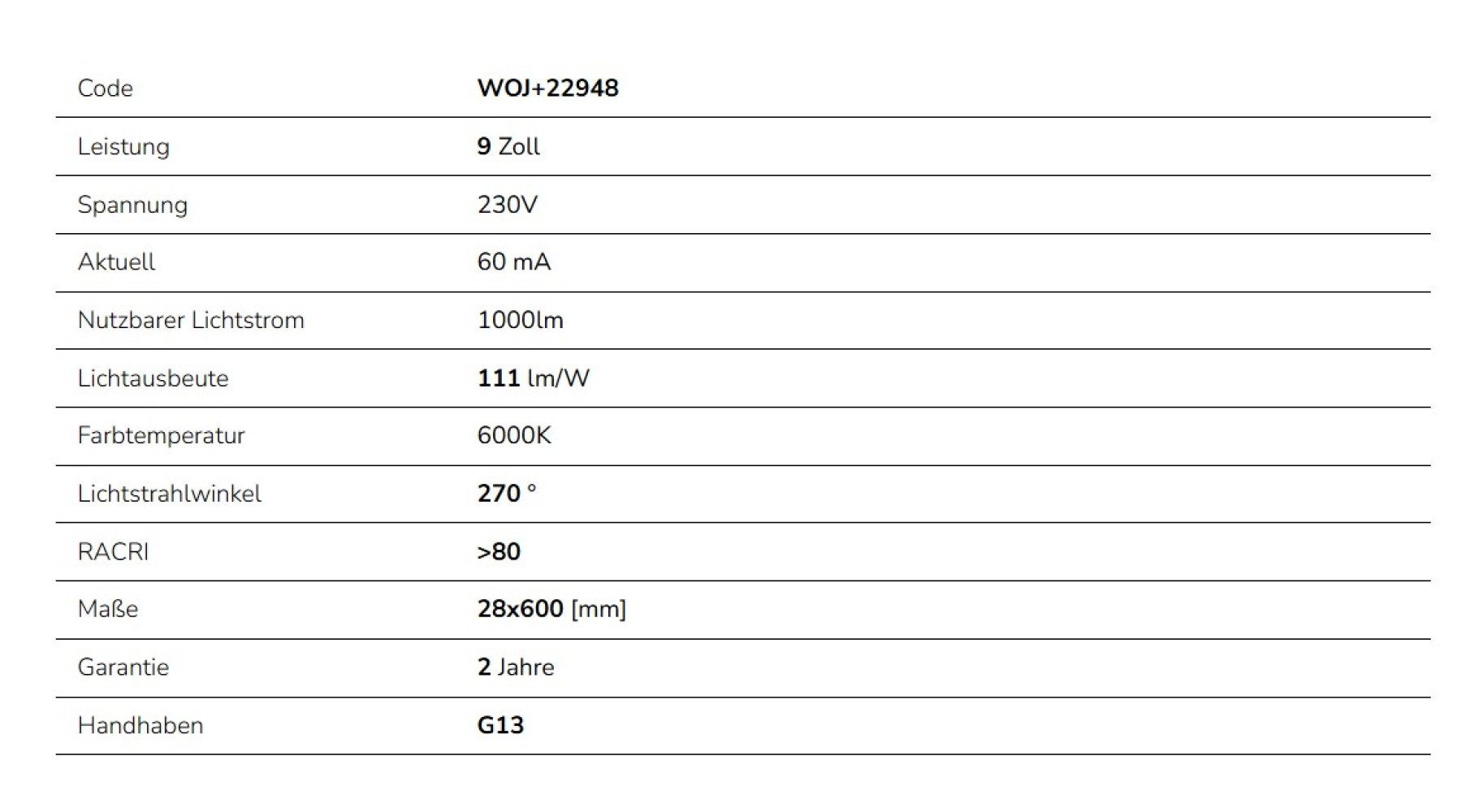 Spectrum LED-Leuchtmittel 25xLED 60cm Röhre G13 NANO T8 Leuchtstoffröhre 9W 820lm Kaltweiß 6000K, G13, Kaltweiß