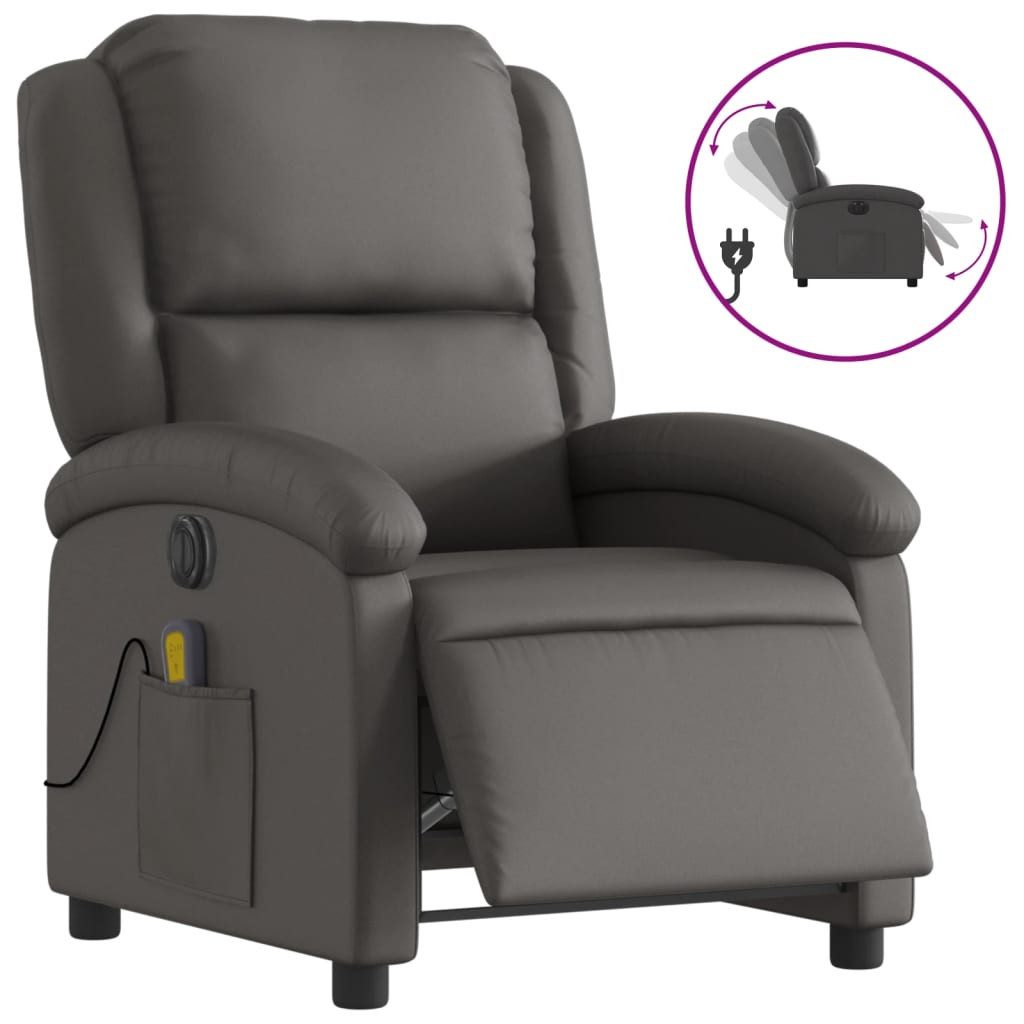 furnicato Relaxsessel Elektrischer Fernsehsessel Grau 71x86,5x99,5 cm mit E günstig online kaufen