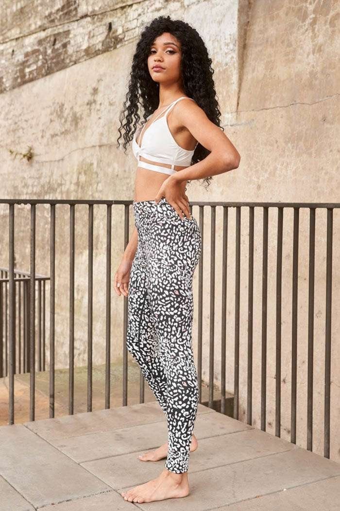 Lunalae Grey Funktionsleggings Leopard Sticky Grip Leggings Lunalae