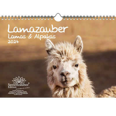 Seelenzauber Wandkalender Lamazauber DIN A4 Kalender für 2024 Lama Alpaka - Seelenzauber