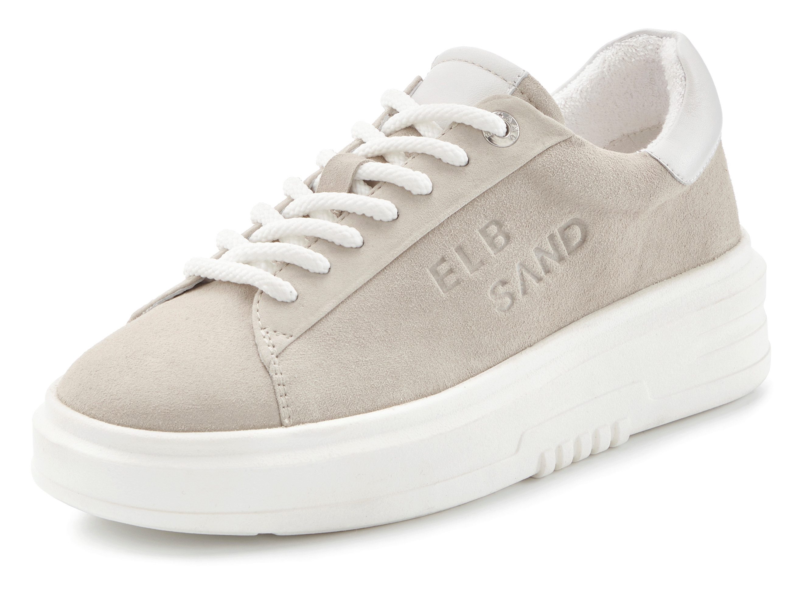 Elbsand Schnürschuh, Turnschuh, Schnürhalbschuh, Freizeitschuh, Ledersneaker Sneaker aus Leder mit modischer Plateausohle