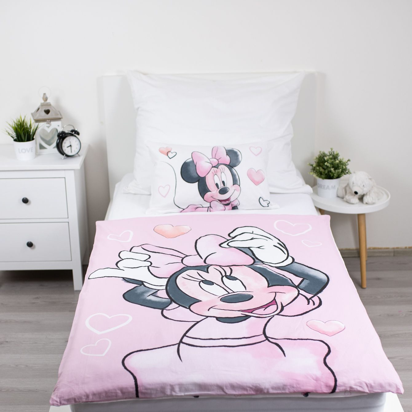 Disney Minnie Mouse Babybettwäsche Wendebettwäsche Minnie Mouse 2tlg. Baumwolle 100x135 cm + 40x60 cm, Baumwolle, 2 teilig, 100% Baumwolle, trocknergeeignet